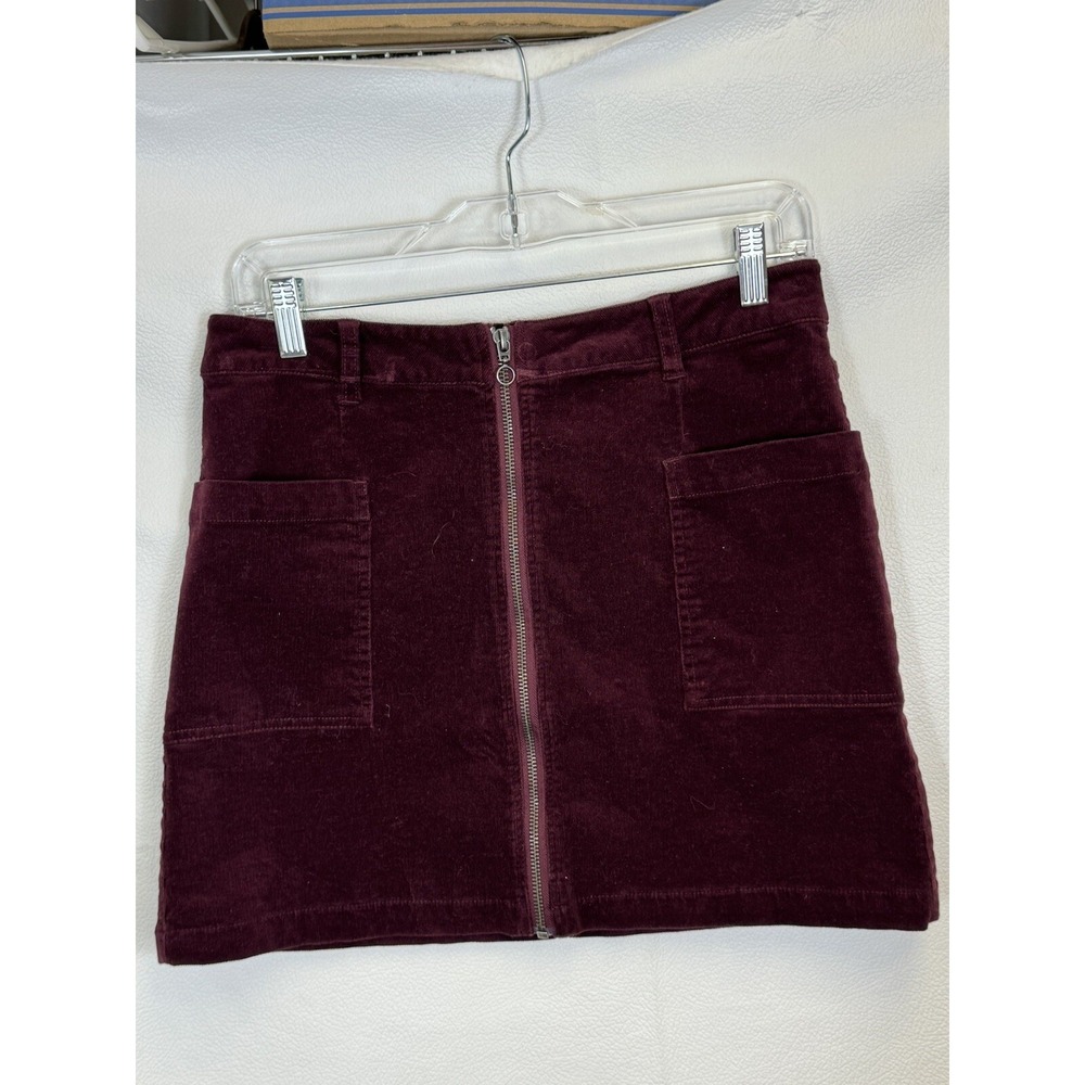 zip front corduroy mini skirt Maroon Size 6 1 State Sassy Y2K